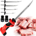 Versatile Electric Fillet Knife & Food Cutter-Cordless Reciprocating Filet Saw For Fish,Meat,Poultry & Small Bones,4 Blades,2 Batteries,For Family Kitchens And Outdoor Adventures