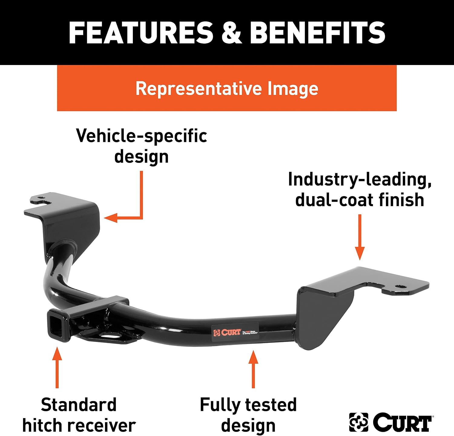 Curt 11402 1-1/4' Receiver Class I Hitch pin & Clip Ball Mount not Included