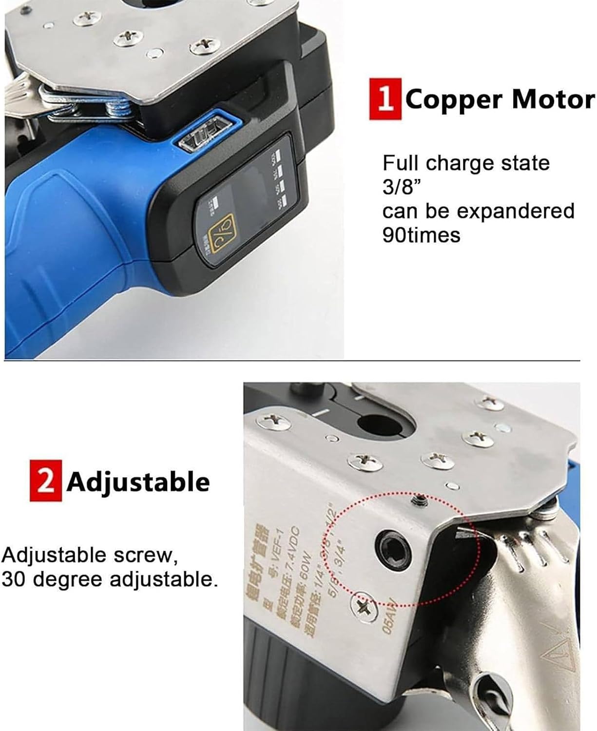 HVAC Flare Gauge Tool Kit - Electric Fg Kit for Copper, Aluminum, Brass with 5 SAE Sizes & 45° EC Clamps for Soft Pipes - Ultimate Precision & Versatility