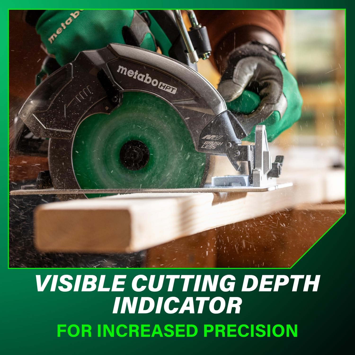 Metabo HPT 36V MultiVolt 7-1/4' Circular Saw, Torque Boost Technology, High Power and Torque, Visible Cutting Depth Indicator, Lightweight Aluminum Base Plate, Tool Body Only, C3607DBQ4