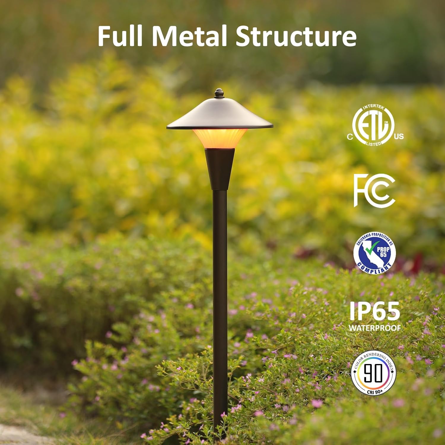 Low Voltage Path Lights, 12V 5W LED RGB Wired Landscape Path Lights Outdoor for Driveway Walkway Pathway, RGB Color Changing for Christmas Party Halloween, IP65, ETL, Bronze, Pack of 6