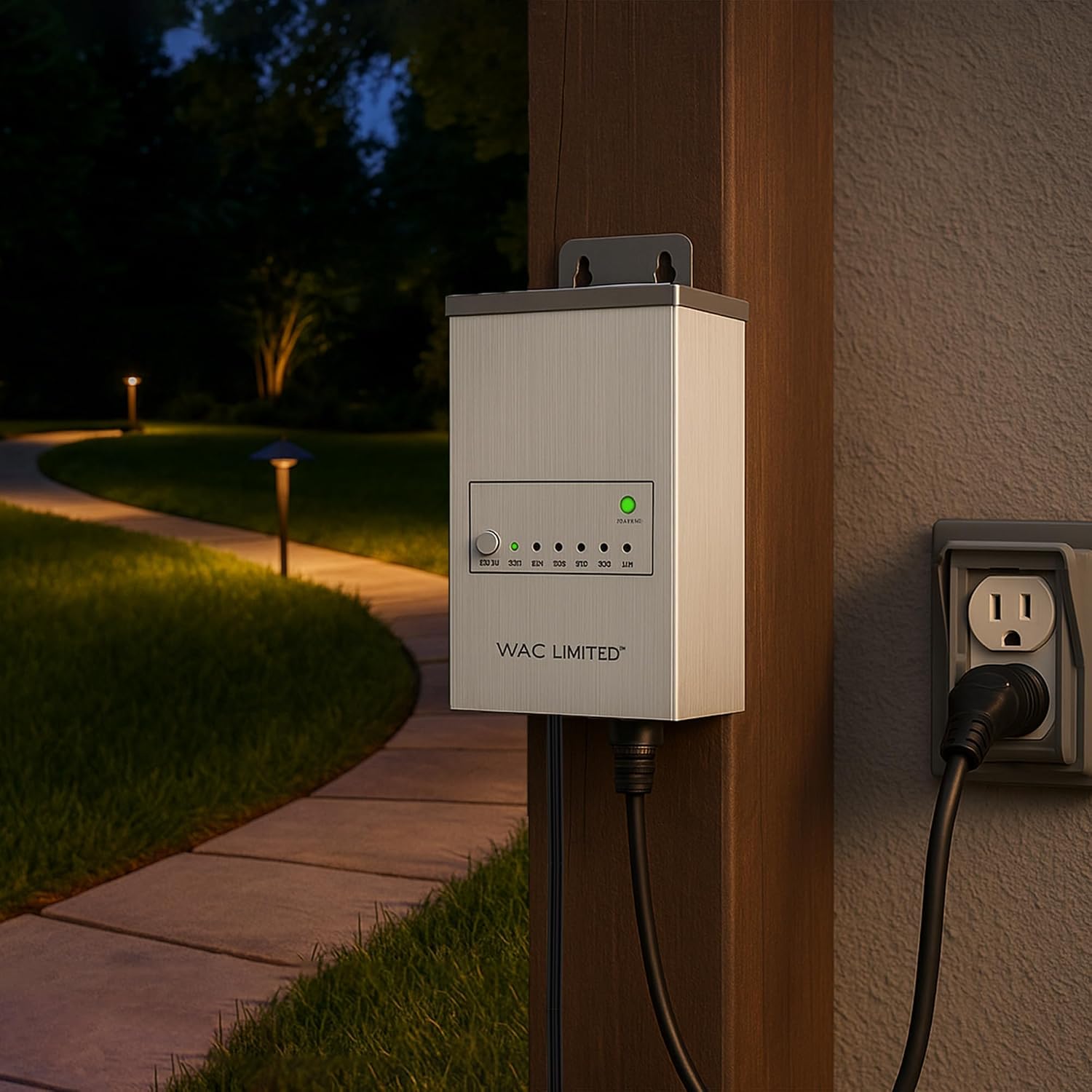 WAC Limited Landscape Lighting 12V Power Supply, 120V Plug-in 100W Max Output in Stainless Steel