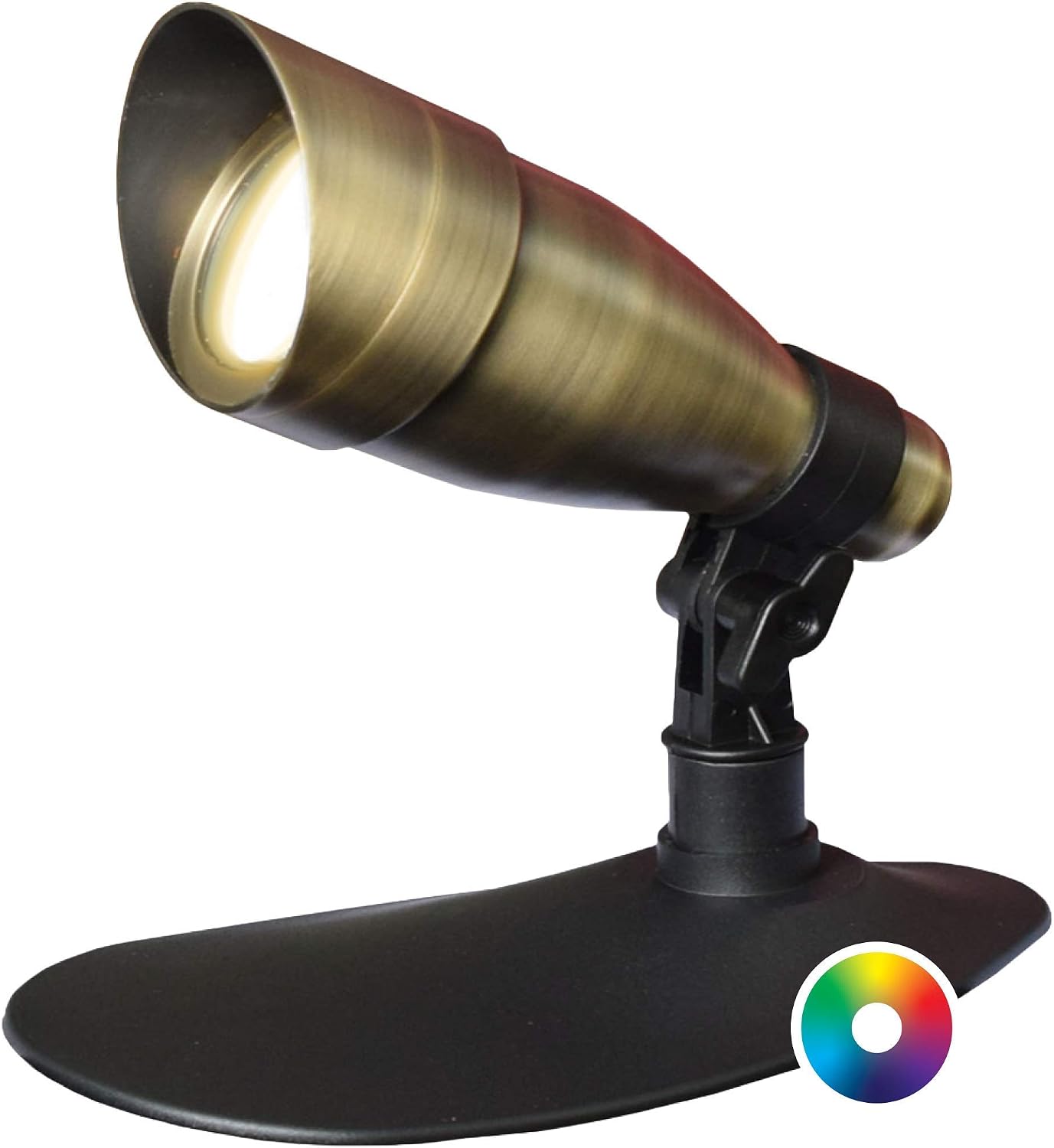 Ignite Landscape Lighting 9-Watt Brass LED Color Changing Spotlight for Landscape Lighting, Ponds, and Water Features - 9WCC