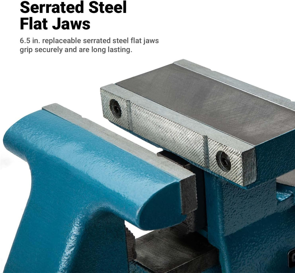 Capri Tools 6-1/2 in. Reversible Bench Vise, 6.5 in. Jaw Width, 6.7 in. & 10.8 in. Jaw Opening
