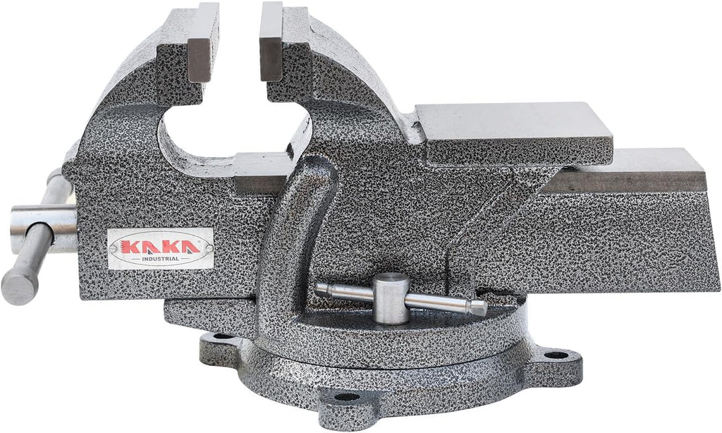 KAKA INDUSTRIAL Bench Vises 5 Inch Jaw Width, 5.1 Inch Jaw Opening Homeowner's Vise, Swivel Base Heavy Duty, for Drilling, Pipe Cutting, Woodworking HPS-125