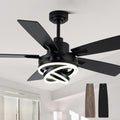 Bella Depot 52 Inch Ceiling Fans with Lights and Remote, Modern Black Chandelier Ceiling Fans DC Motor Reversible Fandelier Ceiling Fan Light for Farmhouse Indoor/Outdoor Bedroom, Living Room (Black)