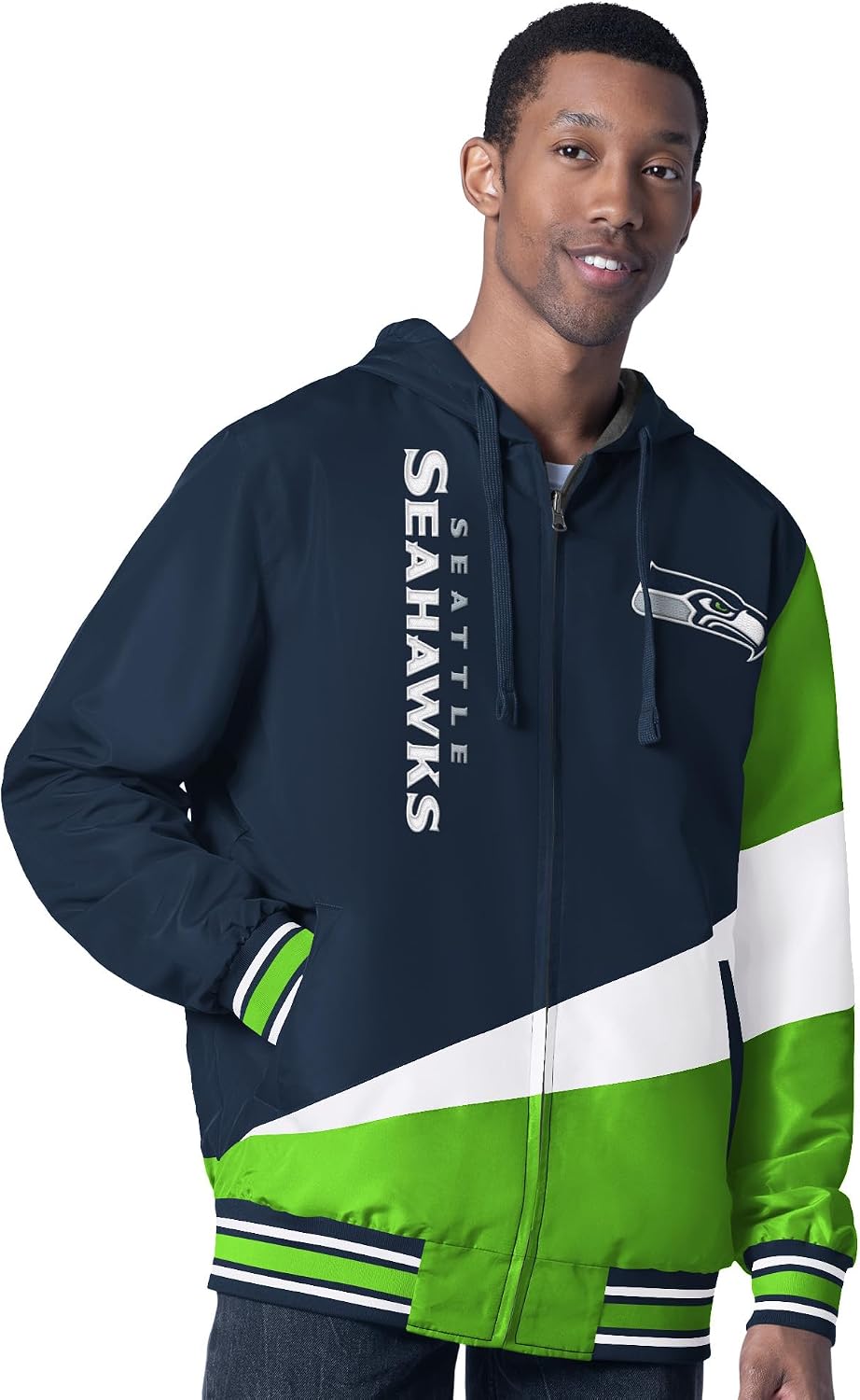 G-III Sports Men's NFL Dual Threat Reversable Full-Zip Hooded Jacket