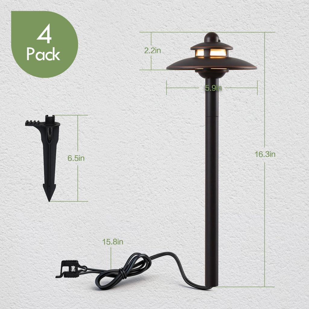 LITFIT Low Voltage Landscape Spotlights Kit, 3CCT Adjustable 12V LED Landscape Lighting, Oil Rubbed Bronze Aluminum Housing, 3.4W 155LM and 7.5W 410LM Die-cast Aluminum