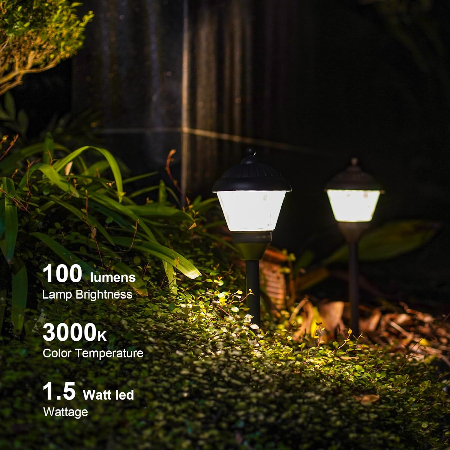 GOODSMANN Pathway Lights 1.5W LED 8PK Outdoor Low Voltage Landscape Lighting Kits 100Lumen Hardwired Path Lights 3000K Warm White Metal 12V Bronze Electric Sidewalk Walkway Light with Cable Connector