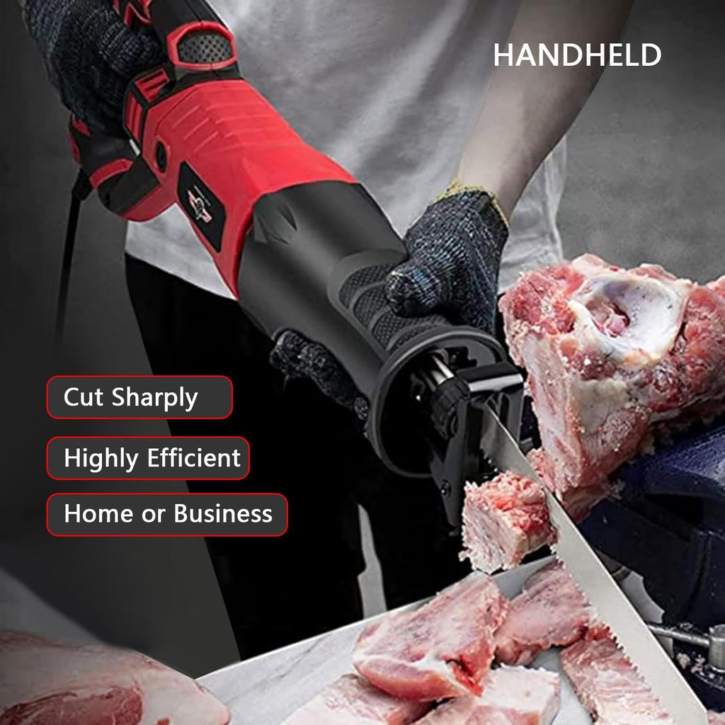 1050W Variable Speed Corded Butcher Bone Saw, Reciprocating Saw Bone Machine, Meat Saw Machine for Bone Cutting, W/4 Saw Blades