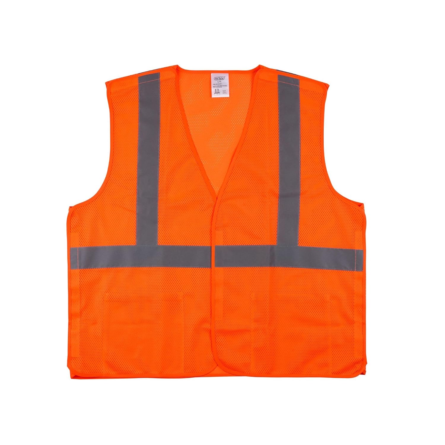 Restaurantware High Visibility Vest - 20 Pack - 27.99 x 27.56 Inch Plastic Breakaway Safety Vest - Tear Away Mesh Reflective Work Vest - Hook and Loop Closure - Orange