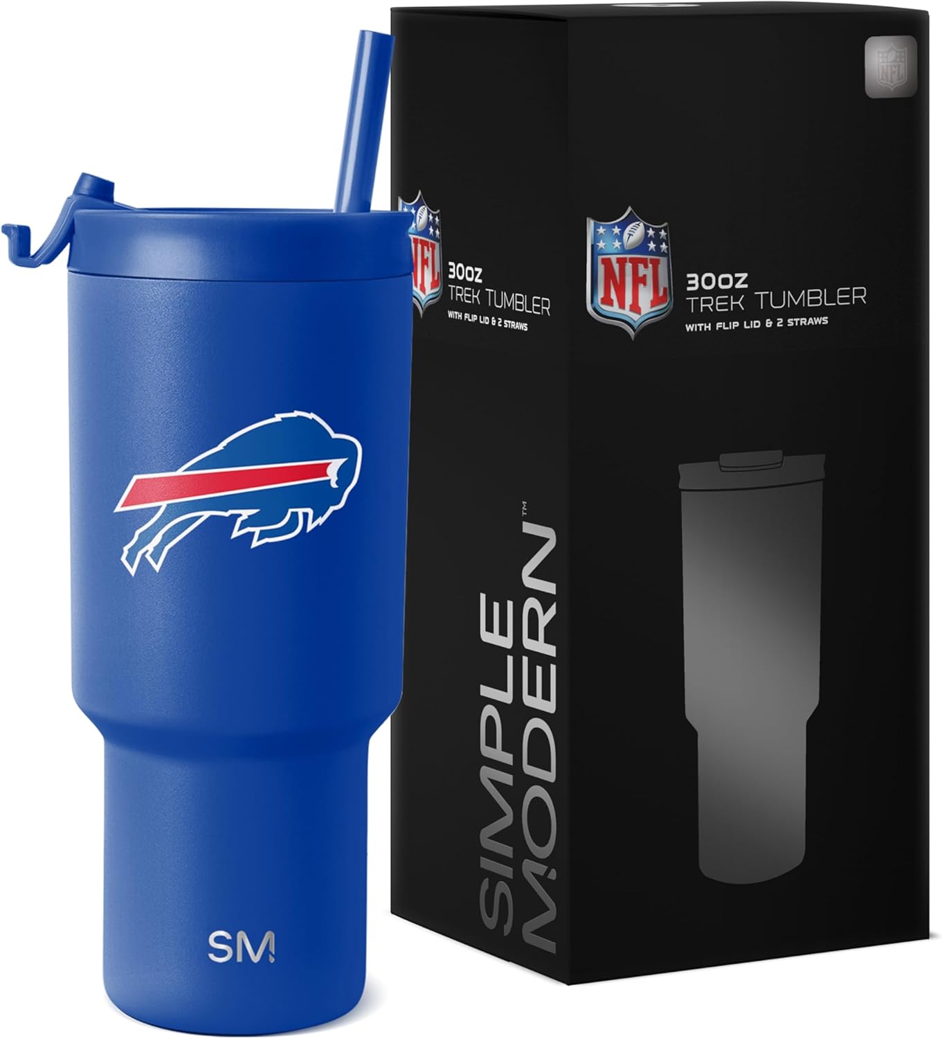 Simple Modern Officially Licensed NFL 30oz Tumbler with Flip Lid and Straws | Football Insulated Stainless Steel Cup | Gifts for Men Women | Trek Collection