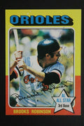 Brooks Robinson Baltimore Orioles HOF Autographed Signed 1975 Topps #50 Card - Baseball Slabbed Autographed Cards