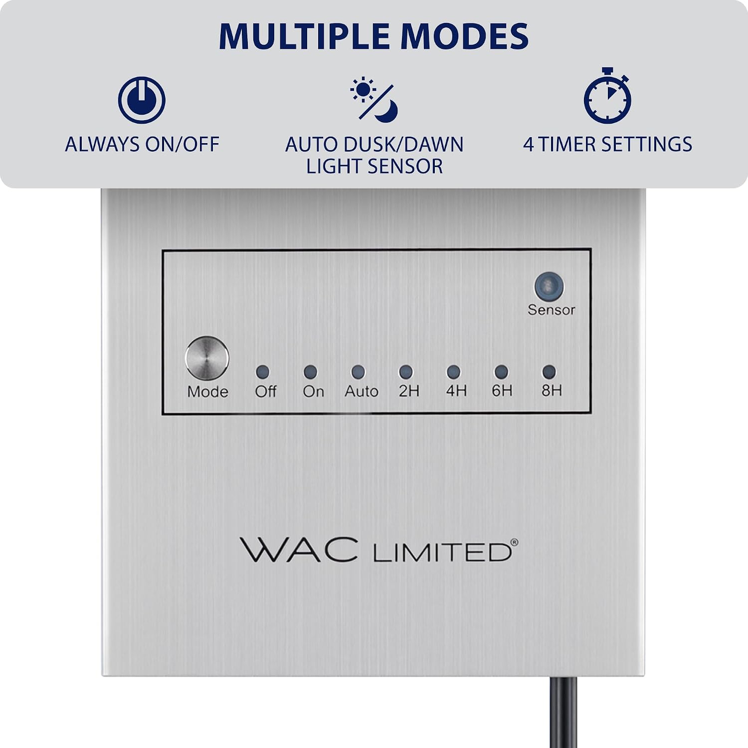 WAC Limited Landscape Lighting 12V Power Supply, 120V Plug-in 100W Max Output in Stainless Steel