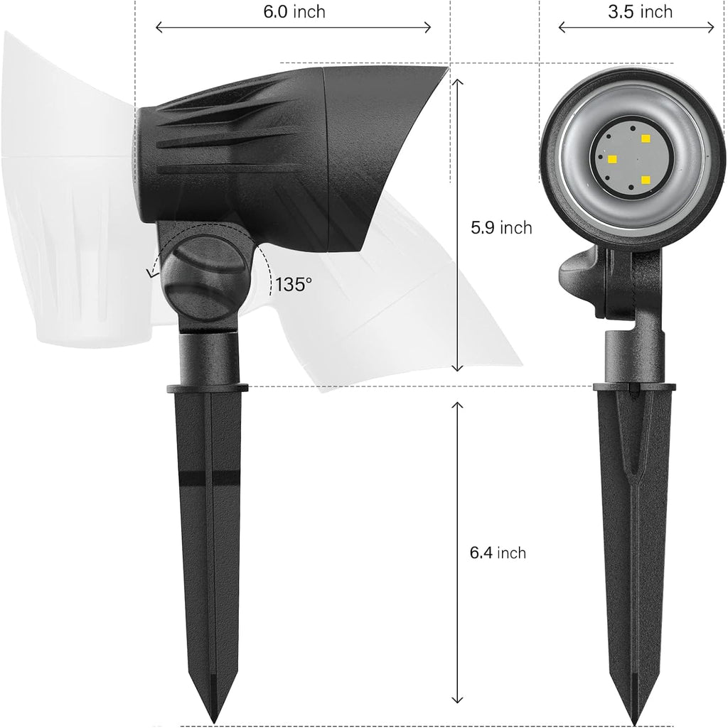 Outdoor Low Voltage Landscape Light Kit 11 Watt 300 Lumen 2700K Warm White LED Spotlights 12 Volt Flood Lights with Connector and Stake 8Pack