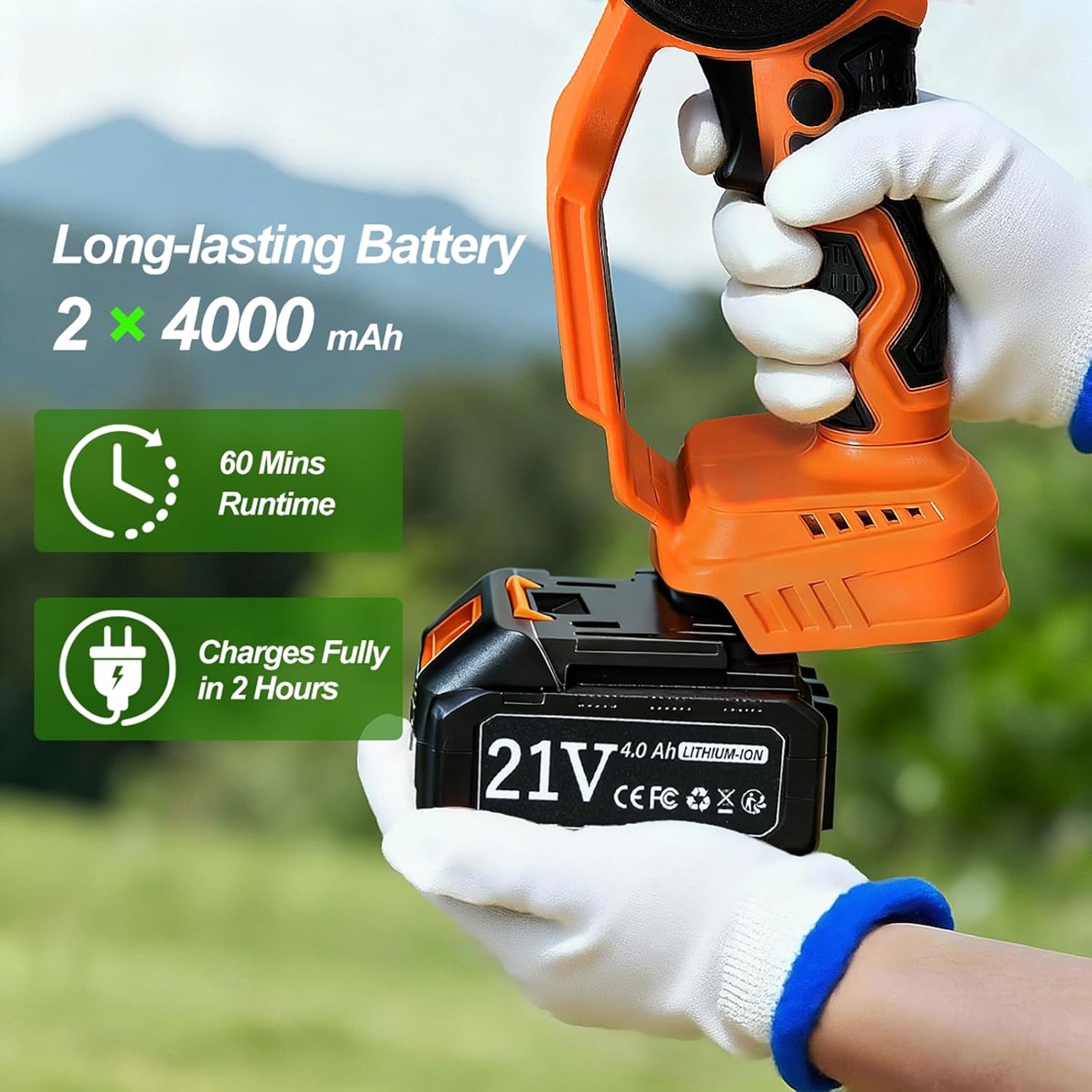 Electric Pole Saws for Tree Trimming 15ft, Cordless Pole Saw Chainsaw with Battery and Charger, 6'&8' Mini Chainsaw for High Tree Branches Pruning & Wood Cutting, Gifts for Men Dad Husband Gadget
