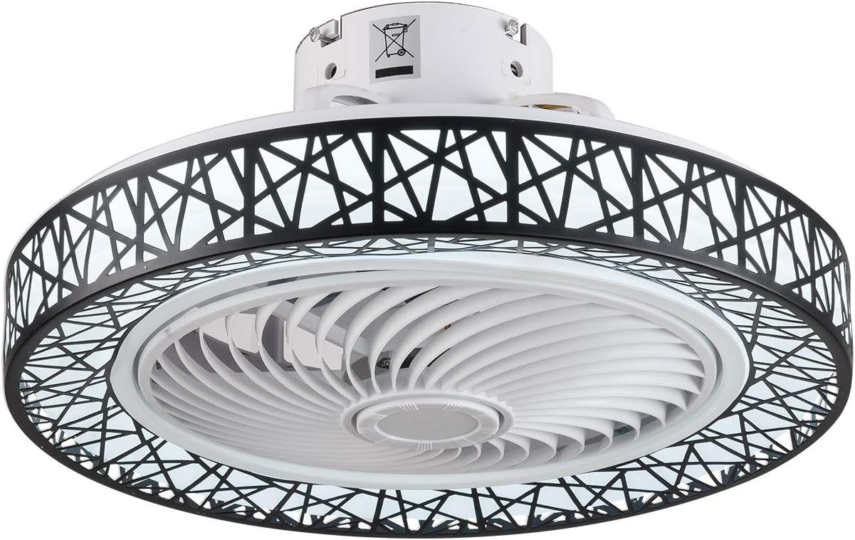 TFCFL 23 Inch Ceiling Fan with Light and Remote Control,Design LED Semi Flush Mount Light Fandelier Ceiling Chandelier,3 Lights 3 Speeds,Quiet Motor,for Home Living Room