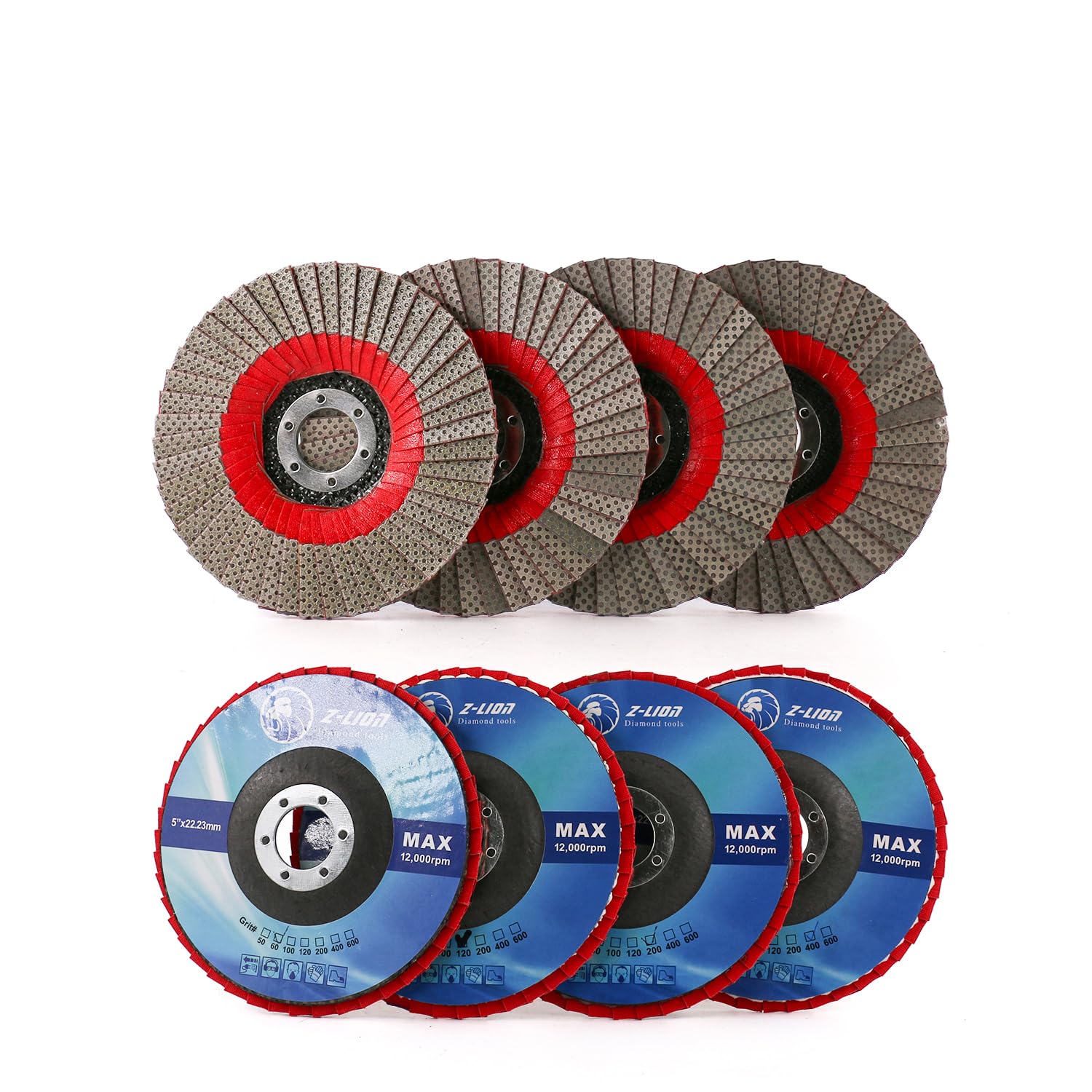 5 Inch × 7/8' Arbor Flap Disc Grinding Sanding Wheels,Diamond Abrasive Flap Disc for Granite Marble Glass Hard Material
