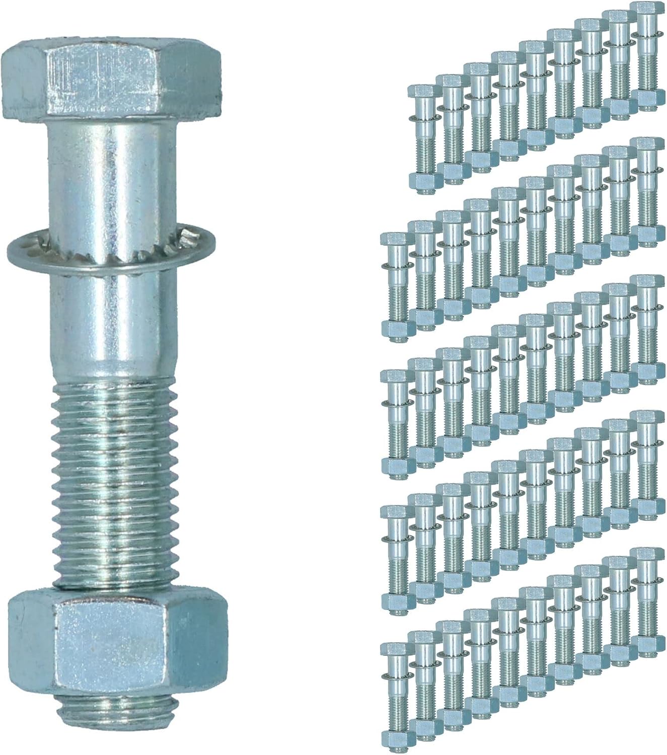 AB Tools M16 (16mm) x 75mm High Tensile Tow Bar Ball Fixing Bolts Washers + Nuts 50 Pack