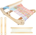 PURCOULEUR 16 Inches Rigid Heddle Loom, Wooden Weaving Loom for Adults, Multi-Craft Frame Loom for Beginners, Threads Warping Frame with Pegs and Yarn Stand, Weaving Loom Kit with Heddle Shed Stick