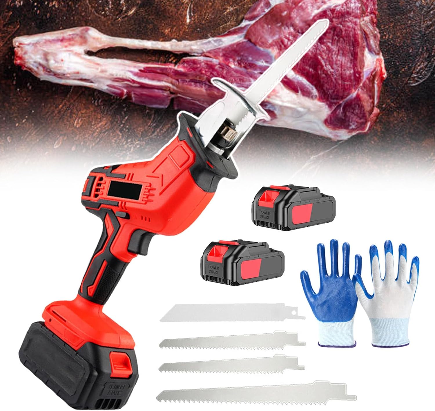 Electric Bone Cutting Saw,Handheld Cordless Reciprocating Saw,Meat Cutting Tools,for Bones/Meat Cutting