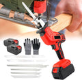 Electric Meat and Bone Saw,Cordless Reciprocating Saw,Hacksaw Handheld Cordless Tools,Led Lighting,Self Locking Chuck,with 6replaceable Saw Blades,1pairs Gloves,Branch Cutter,2batteries