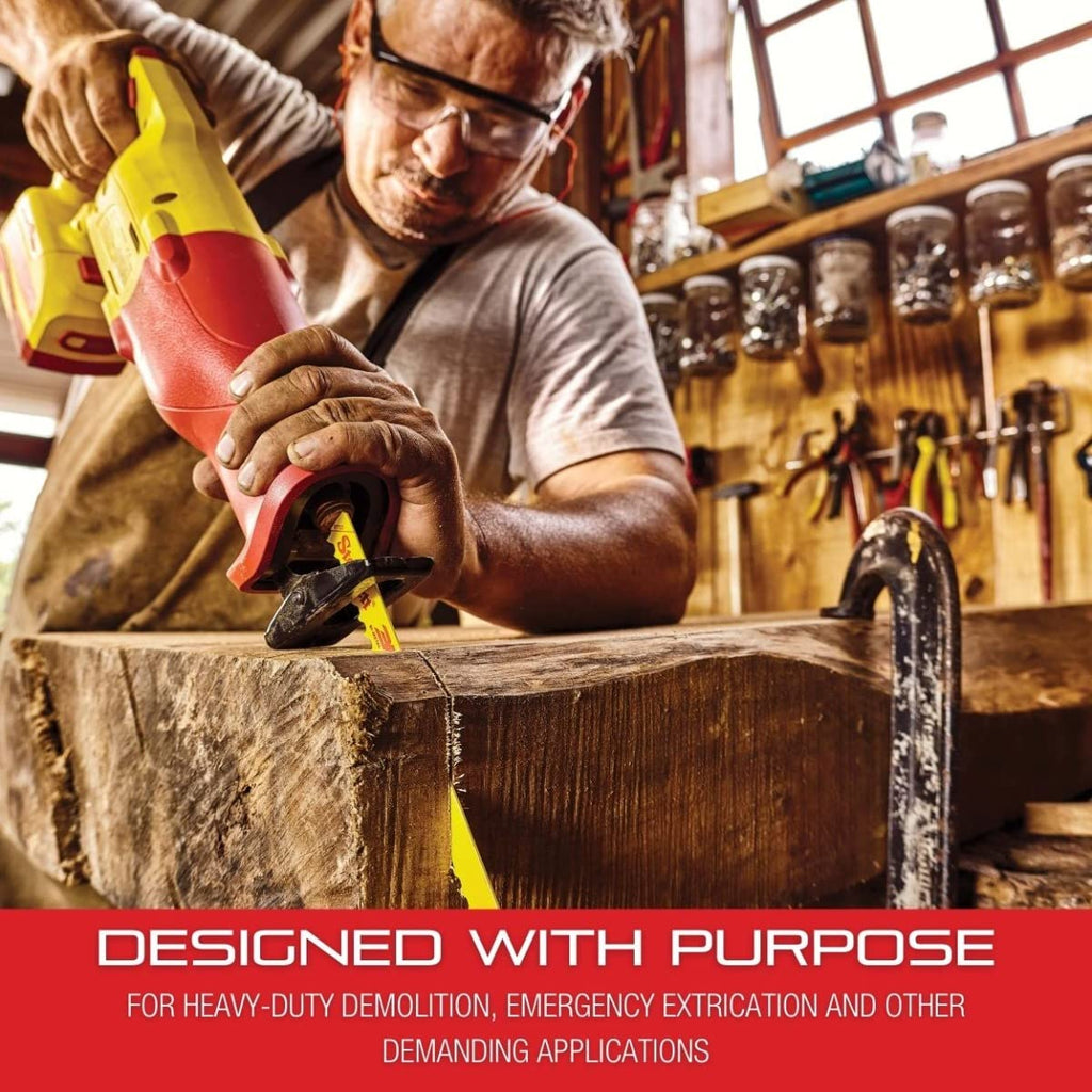 Starrett Bi-Metal King Cut Fire Rescue and Demolition Reciprocating Saw Blade - 12' Length, 3/4' Width, 0.50' Thickness, Straight Shape, 10-14 TPI - 50-Pack - BR121014-50