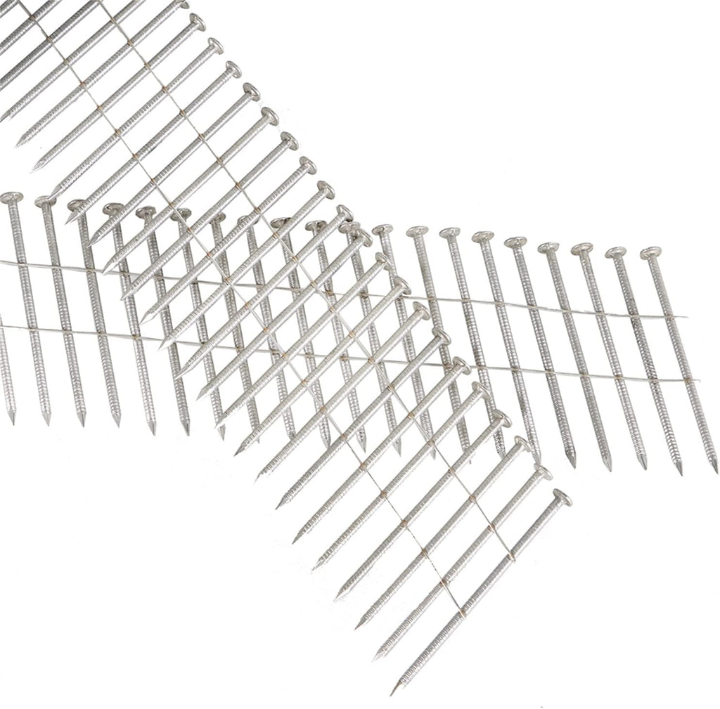 3600 Stainless Coil Siding Nails 15 Degree Coils 2-1/2 Inch, 0.09 Inch Ring Shank, Small Cap Coil Nail, Cap Warp 5.8-6mm for Cement Board Siding or Fencing Applications