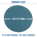 Starcke Premium 7 Inch Hook and Loop Grip Sanding Discs - No Hole Blue Zirconia - For Wood Floors (100, 40 Grit)