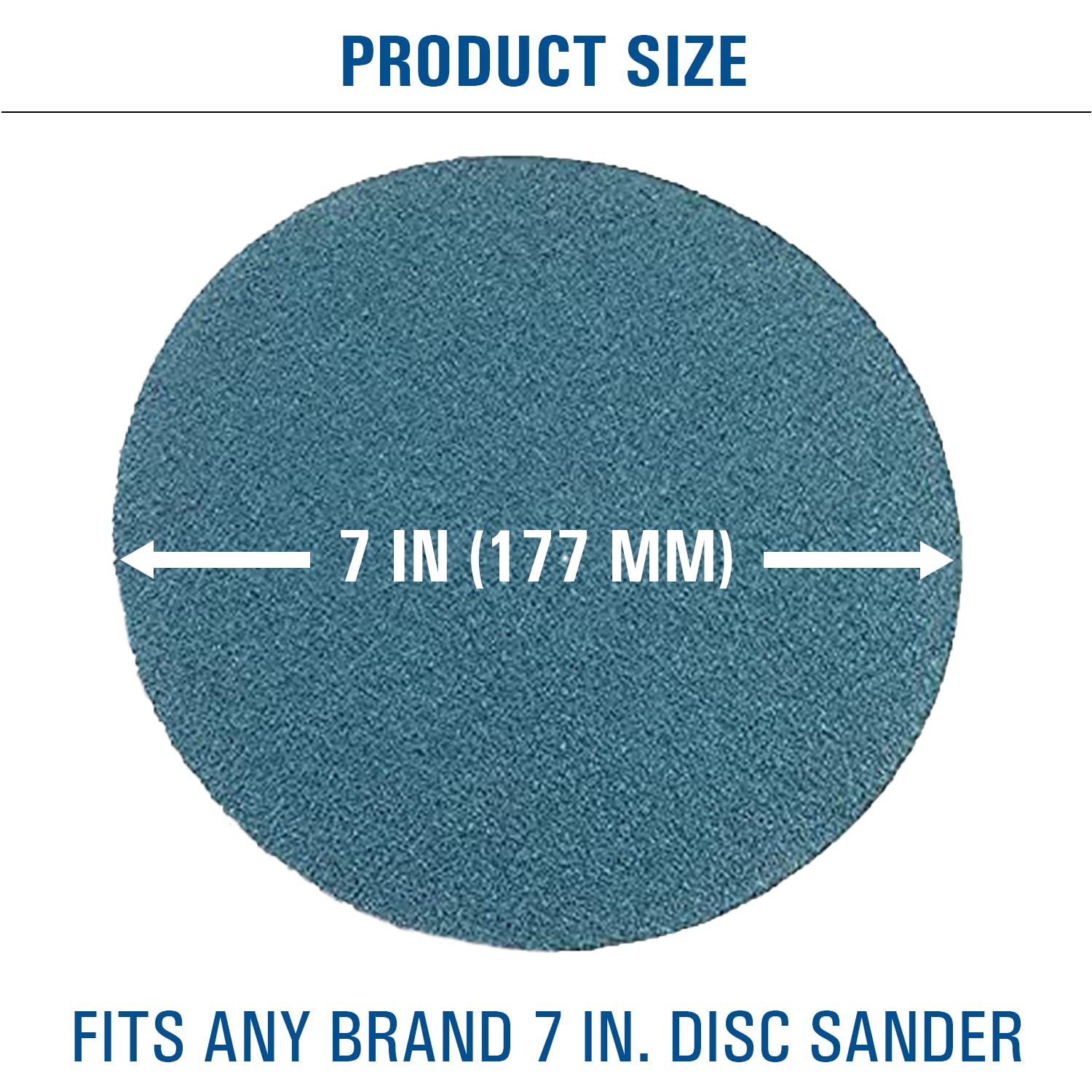 Starcke Premium 7 Inch Hook and Loop Grip Sanding Discs - No Hole Blue Zirconia - For Wood Floors (100, 40 Grit)