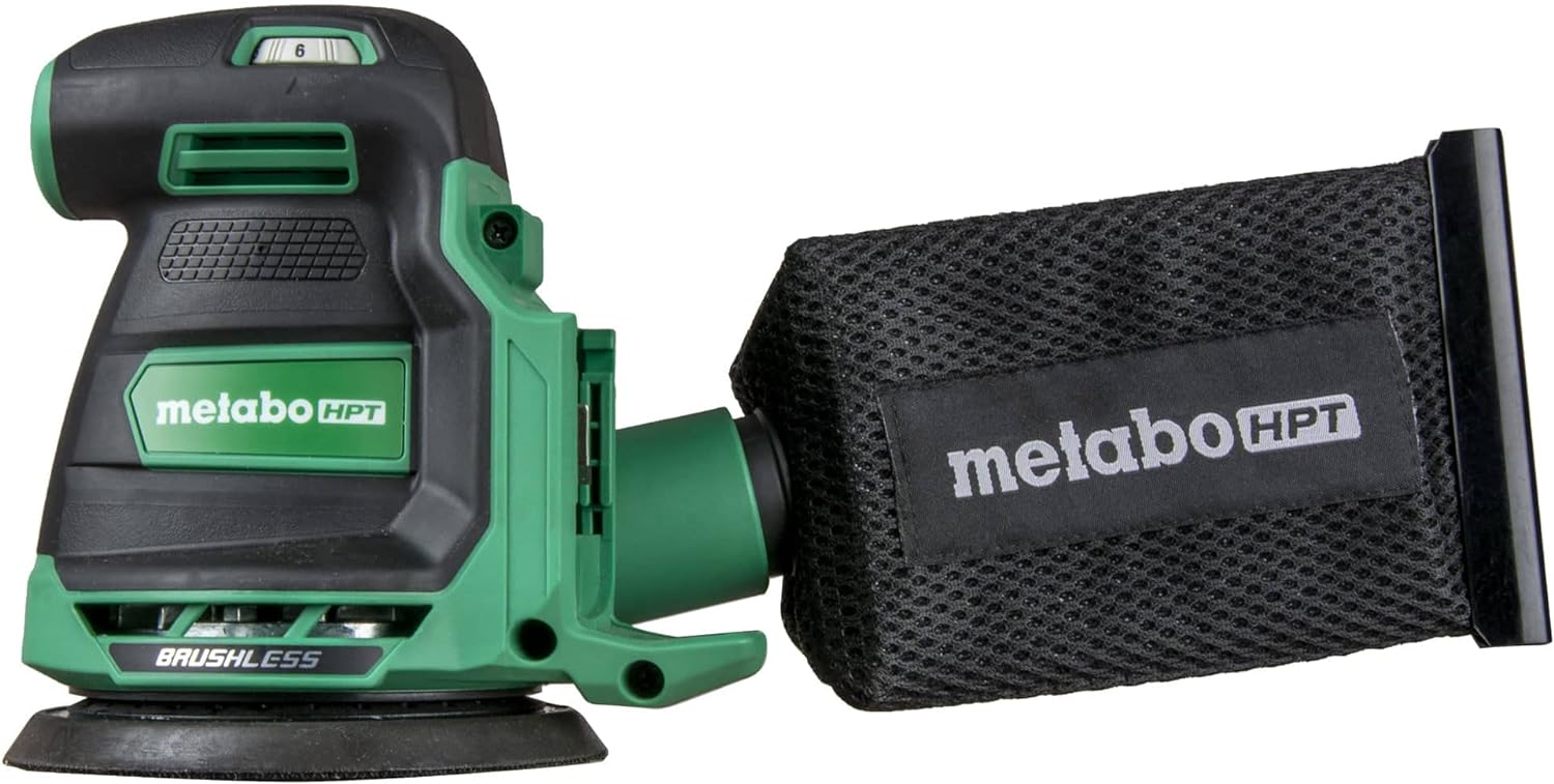 Metabo HPT 18V Cordless 5-Inch Random Orbital Sander, Best-in-Class Sanding Performance & Dust Collection, 6 Speed Settings, Lightweight Design, Multi-Use for Metal & Wood, Tool, Body Only, SV1813DAQ4