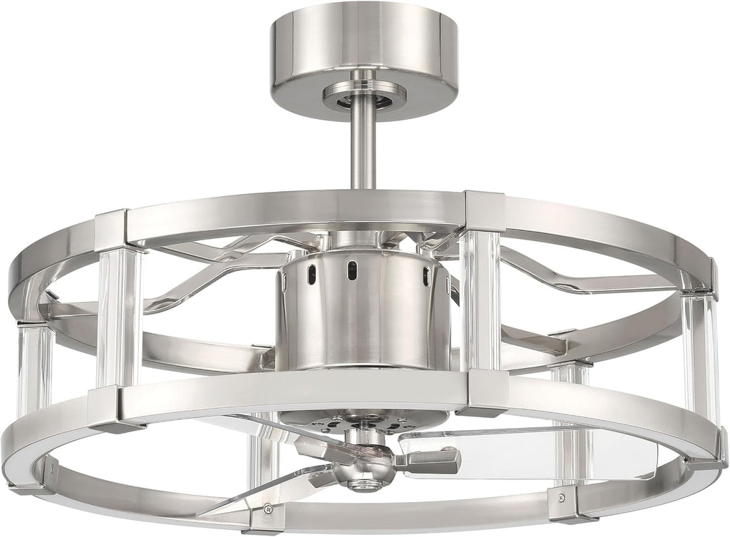 Craftmade 24' Alexis Brushed Polished Nickel Finish Indoor Fandelier & Integrated LED, Remote Control Included, Smart WiFi Enabled w/Voice Activation, works w/Alexa & Smart Home Devices