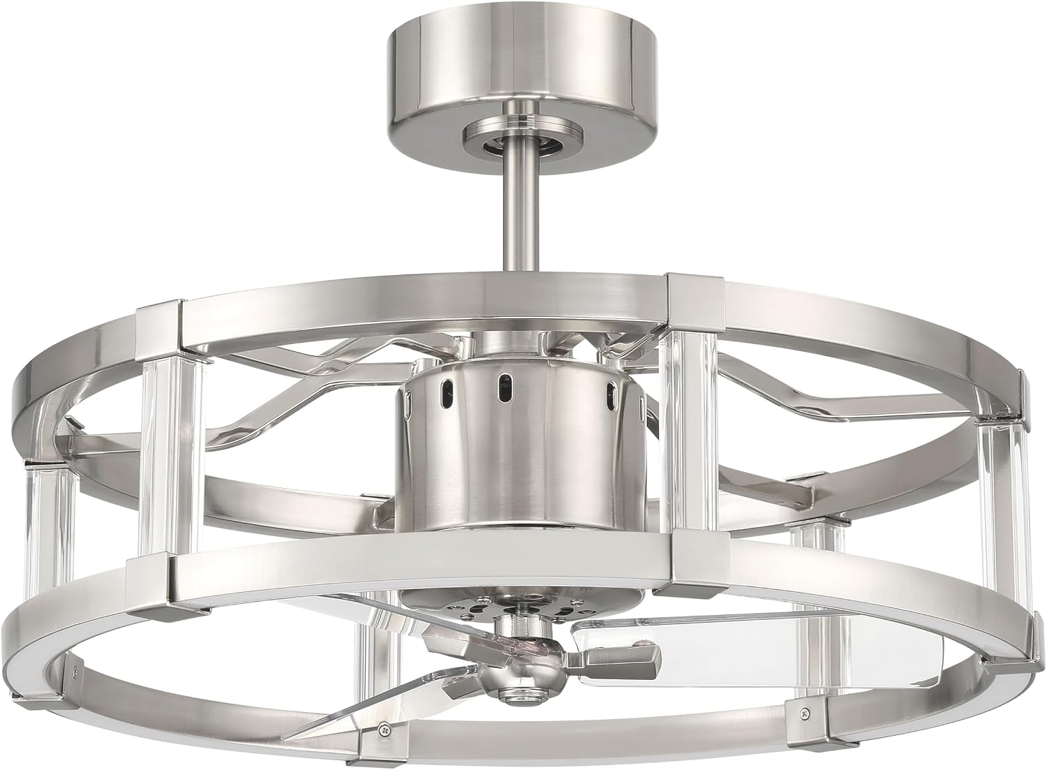 Craftmade 24' Alexis Brushed Polished Nickel Finish Indoor Fandelier & Integrated LED, Remote Control Included, Smart WiFi Enabled w/Voice Activation, works w/Alexa & Smart Home Devices