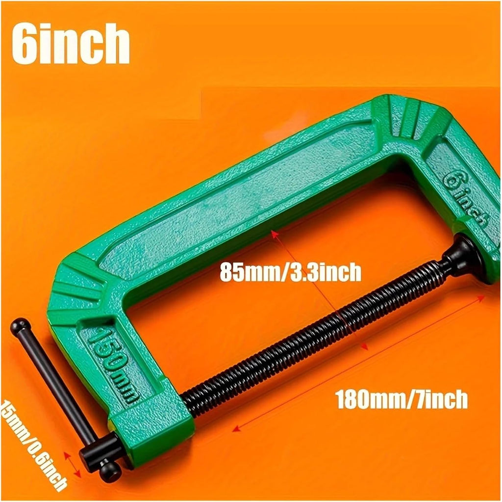 3 Inches, 4, 5, 6 Thickened Heavy Duty G-Clamp Set Clamps Jaw Opening With Sliding T-Bar Handle For Woodworking Metalworking Welding(4 inches)