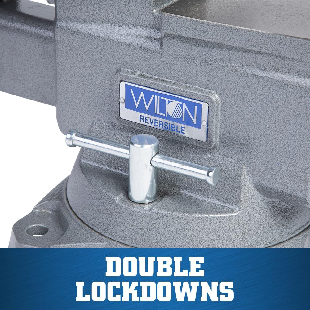 Wilton Reversible Bench Vise, 8' Jaw Width, 9-1/4' & 14-1/2' Jaw Opening, 4-3/4' Throat (Model 4800R)