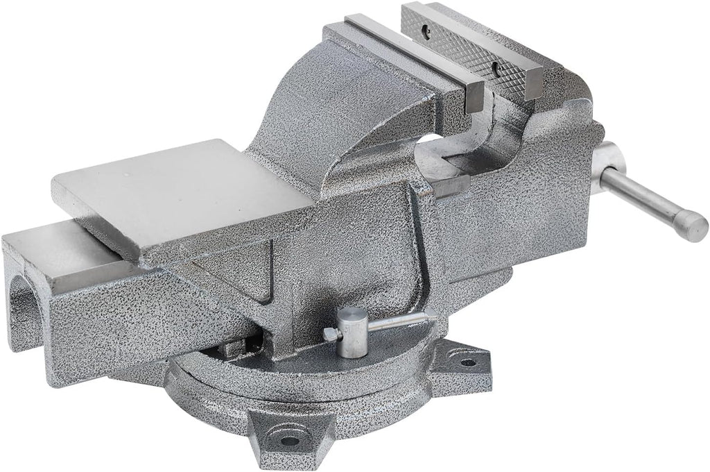 KAKA INDUSTRIAL Bench Vises 6 Inch Jaw Width, 6.7 Inch Jaw Opening Homeowner's Vise, Swivel Base Heavy Dutyl, for Drilling, Pipe Cutting, Woodworking HIS-150