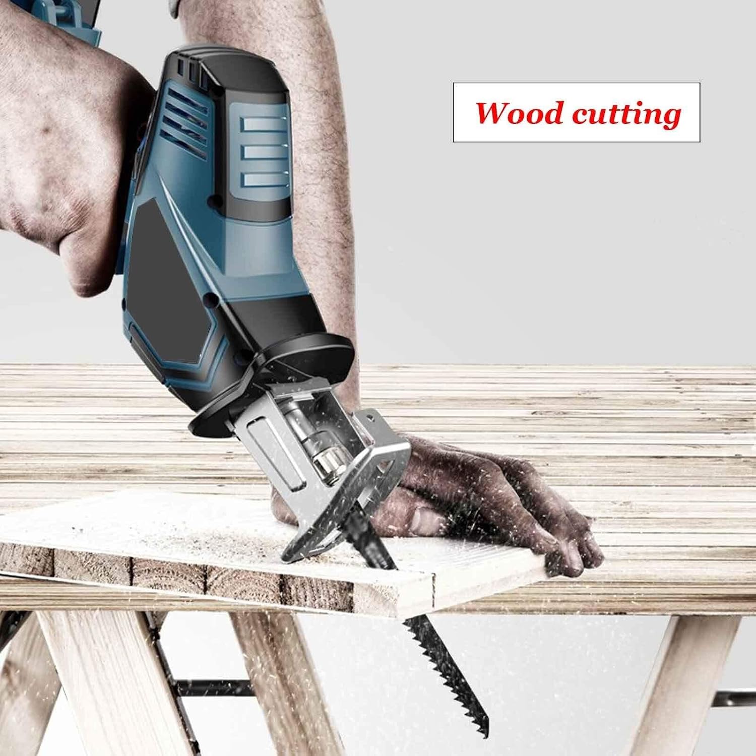 12V Reciprocating Saw Mini Cordless Electric Chain Saw Rechargeable Household Cutting Electric Saw is Light