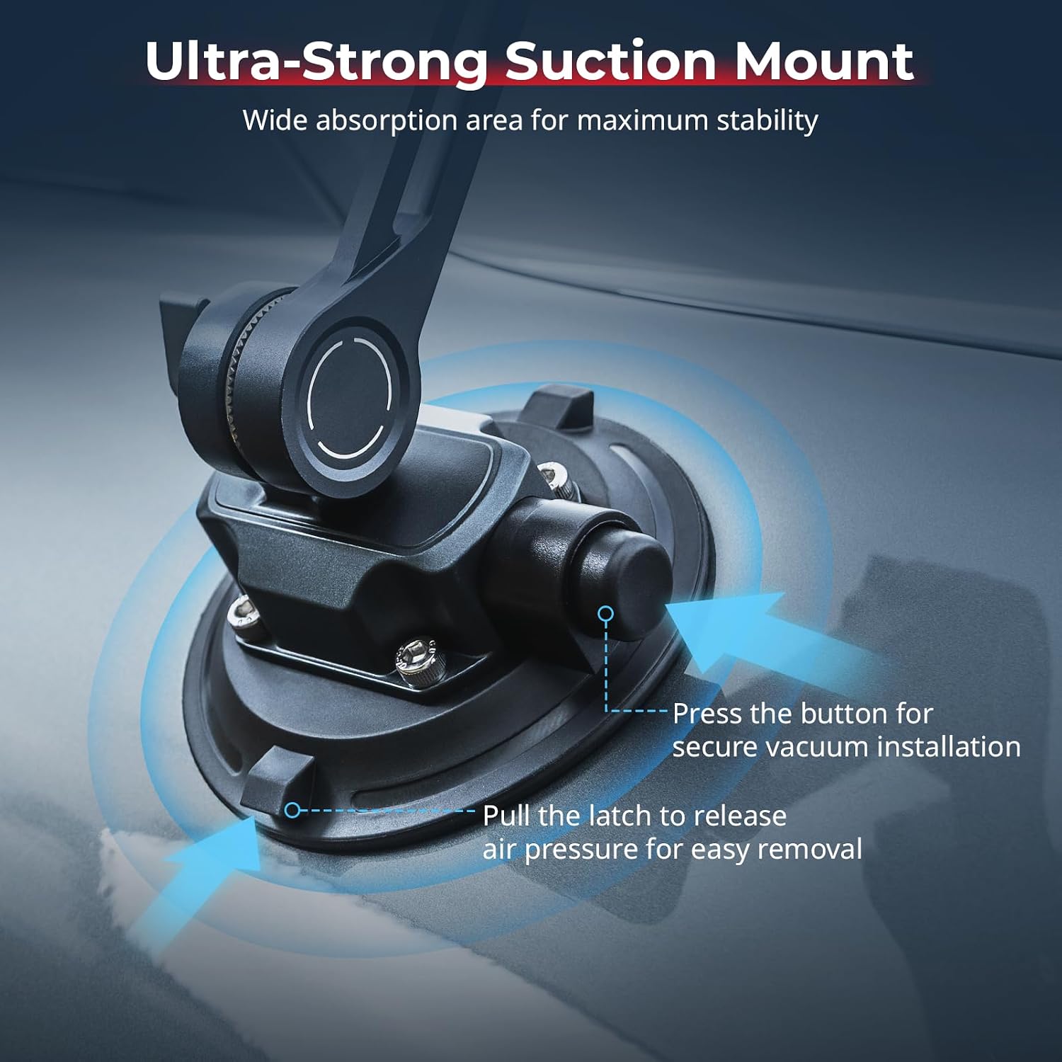 SMALLRIG Mini Shock Absorber Arm, 4-inch Vacuum Suction Cup, Double Spring and Hydraulic Damping, Car Mount for DJI Osmo Pocket 4 3/Action 6/5 Pro/4, for GoPro Hero13/12/11, for Insta360 X5/4/3-5123