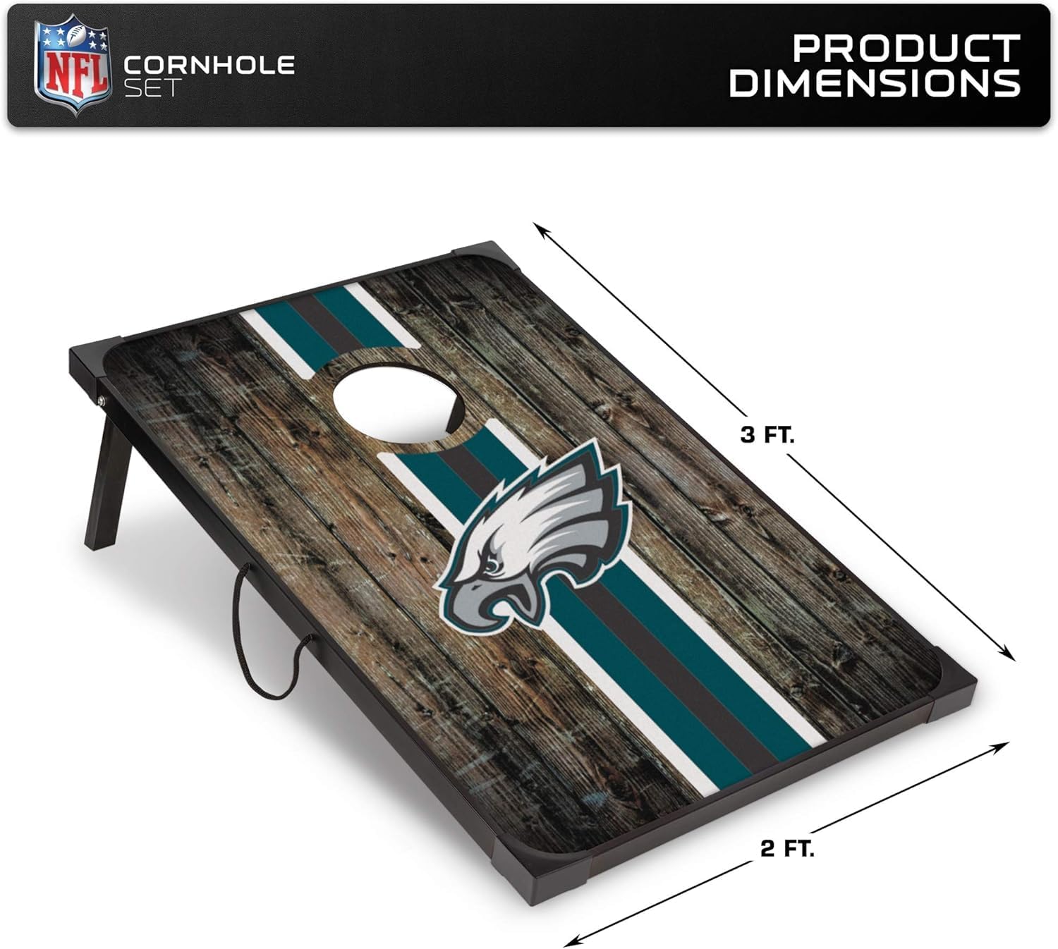Wild Sports NFL 2' x 3' MDF Deluxe Cornhole Set - with Corners and Aprons