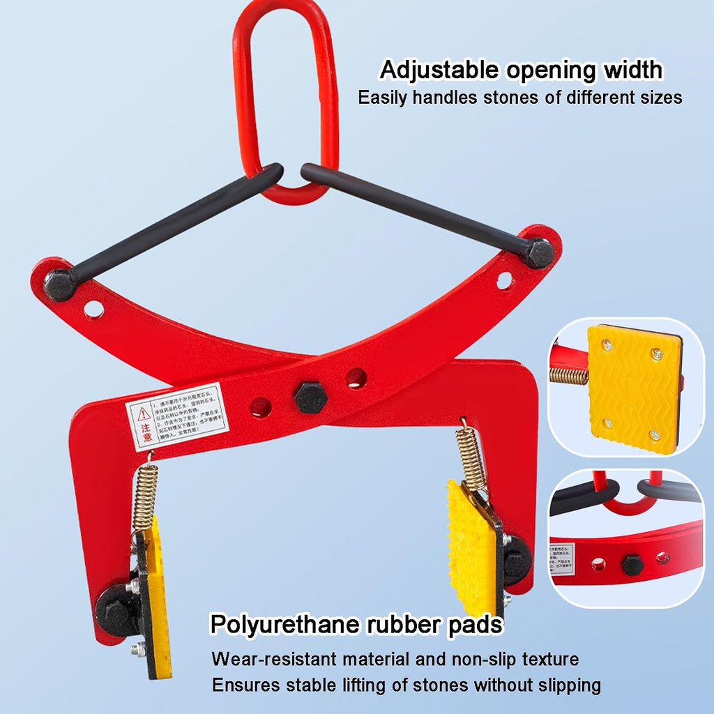 Lifter Dolly with Lifting Clamps, 10-30cm/4-12in Adjustable Heavy Duty Stone Lifting Clamps 260kg/570lbs Lifting Capacity, Swivel Hook