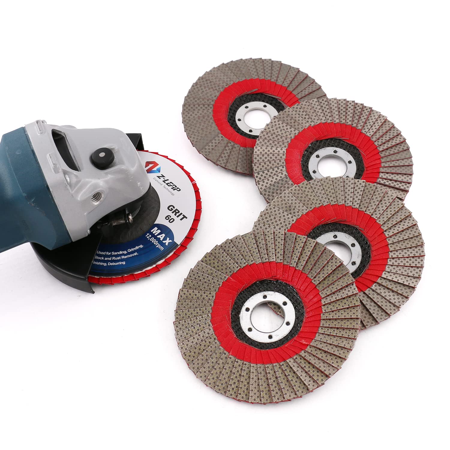 5Inch/125mm Flap Diamond Grinding Wheels Sanding Abrasive Disc for Metal Wood Stone Tile Marble Glass (4pack)