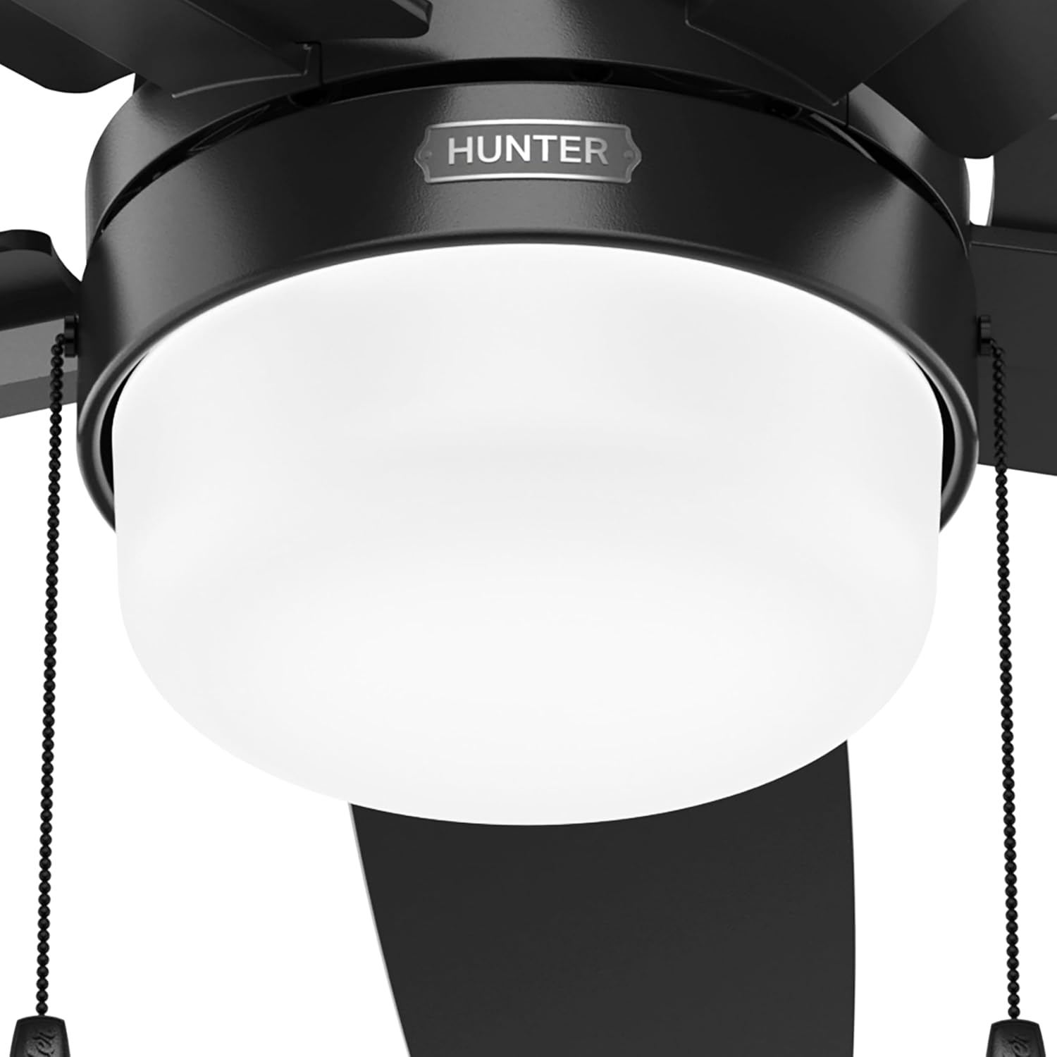 Hunter Fan 44 Inch Matte Black Indoor Ceiling fan with LED Light and Pull Chain for Bedroom, Living Room, Office, Basement, Kitchen, Dining Room (Renewed), CC5C27C75
