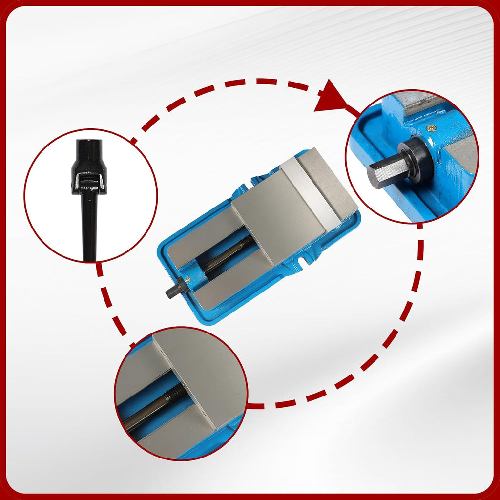 findmall Accuracy Mill Vise Without Base 6 X 5-1/2' for Milling Shaping and Drilling Machines