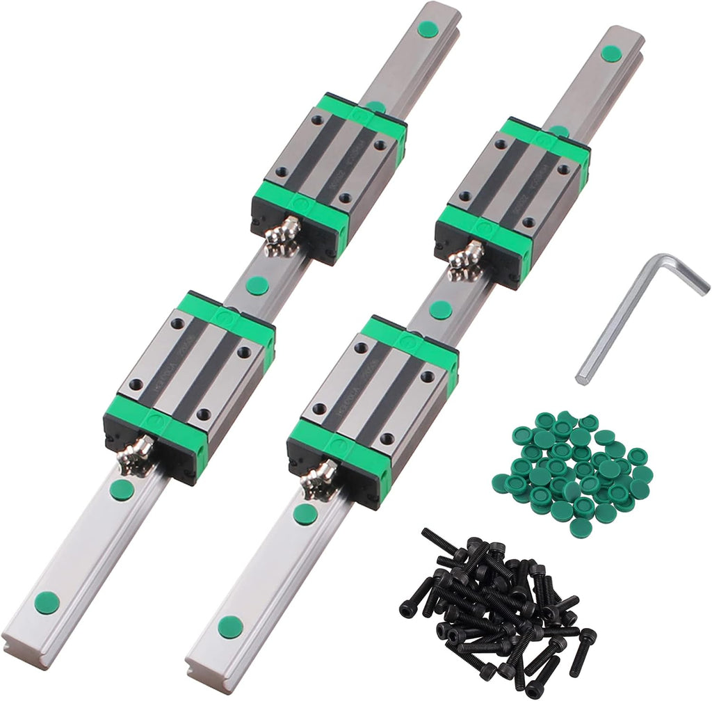 2Pcs Linear Guide Rail kit HGR25-800mm Linear Slide Rails with 4Pcs HGHCA25 HGH25 Linear Blocks Bearing + Dust Cover C6 + Socket Head Cap Screw for DIY CNC Routers Lathes Mills