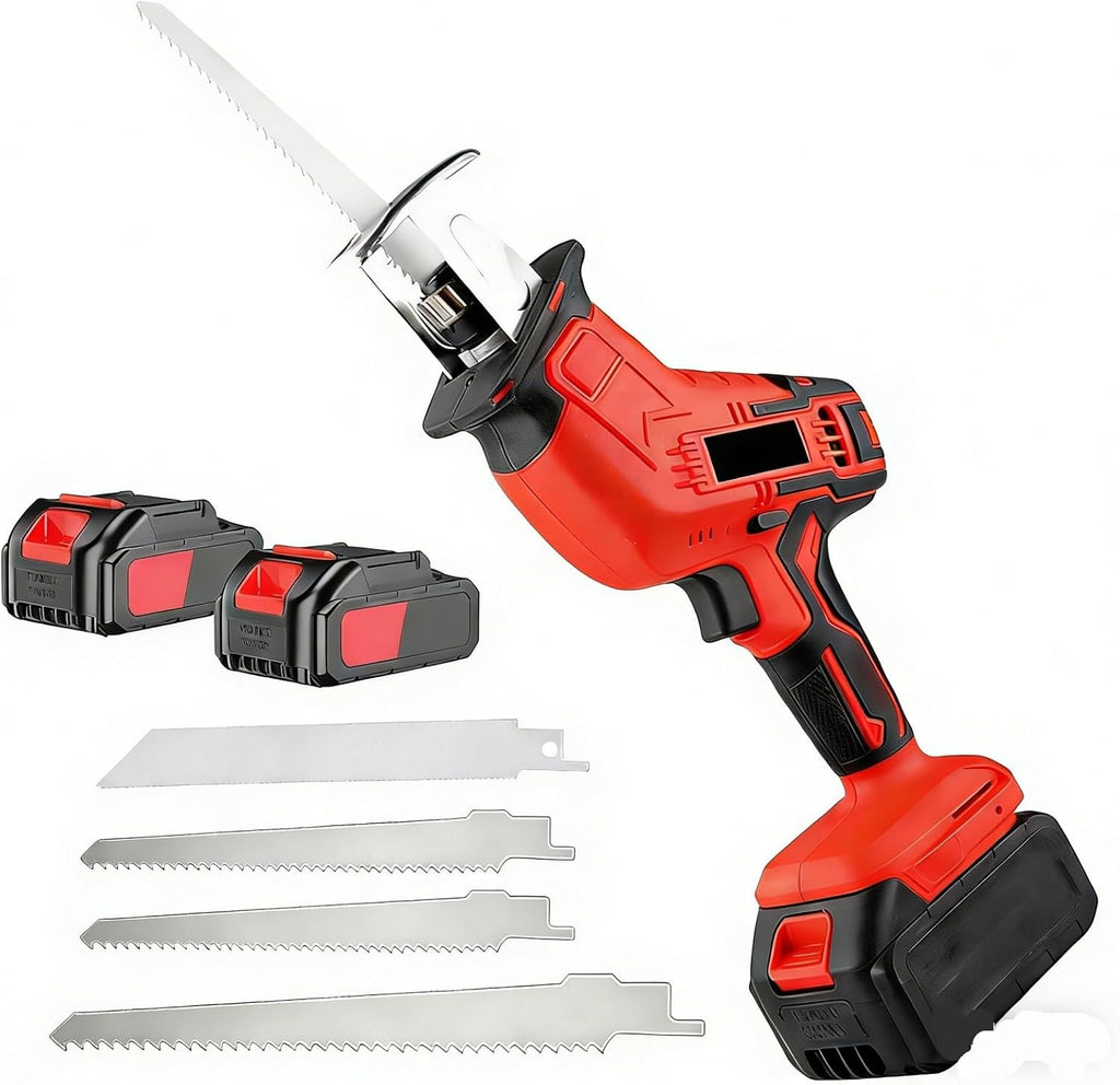 Portable Bone Cutting Machine, Home Lightweight Electric Bone And Meat Saw, Electric Butchers for Commercial Home, Battery Powered & Lock Switch, for Meat Pork Fish Ribs, with 4 Saw Blades