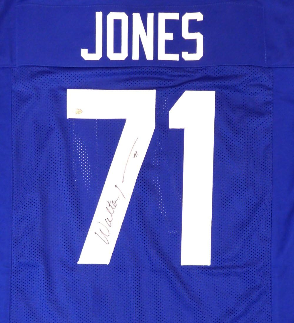 Seahawks Walter Jones Autographed Blue Jersey MCS Holo