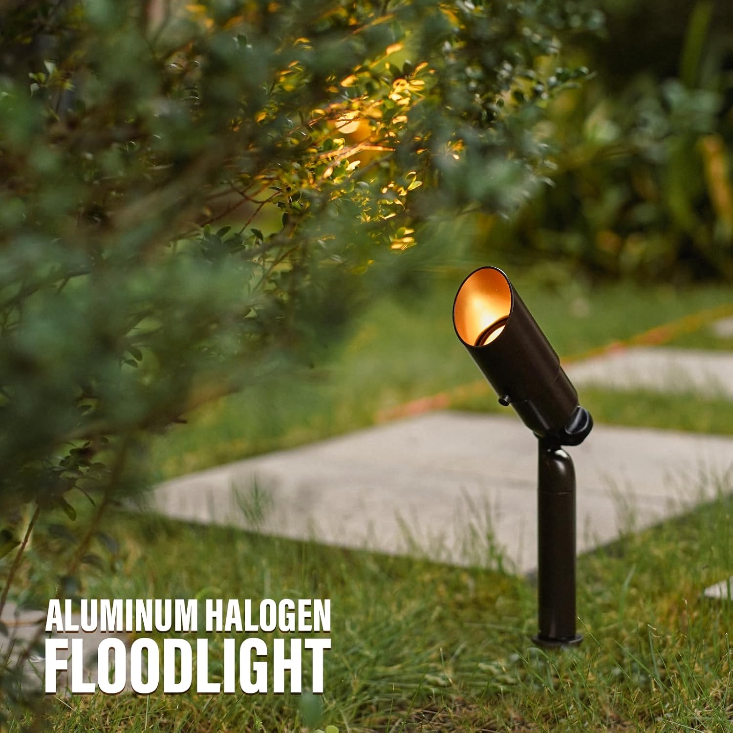 Low Voltage Landscape Lights Kit 8PK Outdoor Spot Lighting 20W 176Lumen Adjustable Spotlights/Floodlight 12V 3000K Warm White Halogen Lights with Connector and Stake