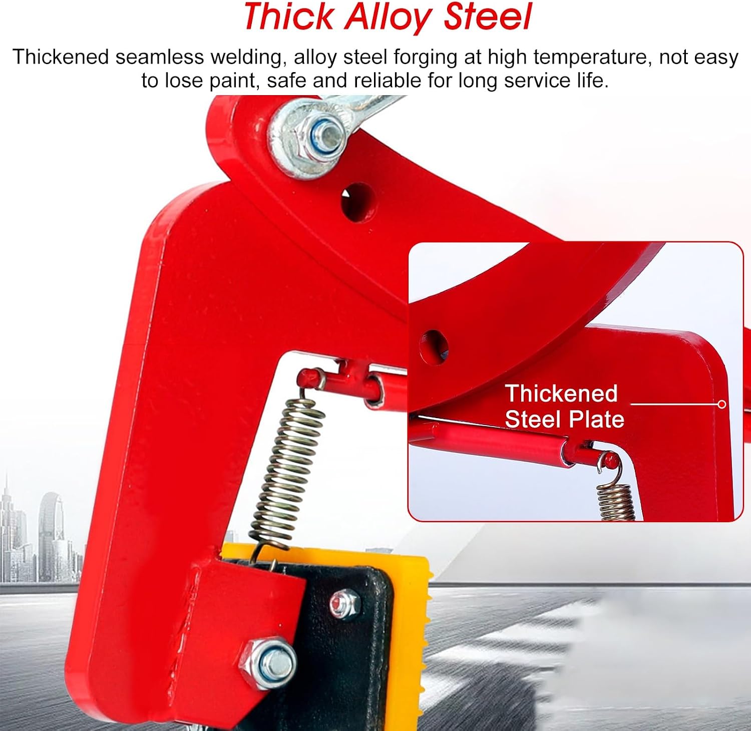 Vertical Plate Lifting Clamp, Heavy Duty Alloy Steel Stone Clamps Forklift for Transporting Wood Slab, High Visibility Lifter Tool with Big Jaw Opening 6-30 Cm(One Color-Opening 2.4-7.1in)