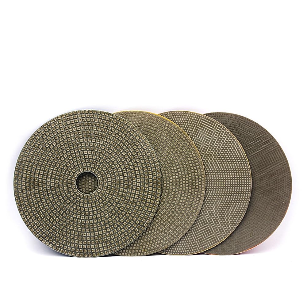 6' Electroplated Diamond Polishing Pads- 4PCS Wet Dry Sanding for Granite Marble Concrete Ceramics Glass (6'-4PCS)