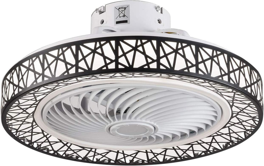TFCFL 23 Inch Ceiling Fan with Light and Remote Control,Design LED Semi Flush Mount Light Fandelier Ceiling Chandelier,3 Lights 3 Speeds,Quiet Motor,for Home Living Room